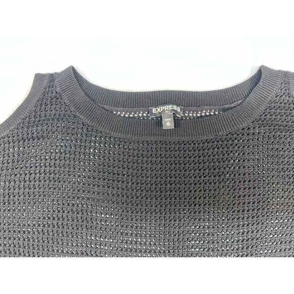 Express Short sleeve Black Cold Shoulder Sweater Size XS - Picture 3 of 6